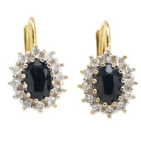 Sapphire and diamond earrings-Earrings-The Antique Ring Shop