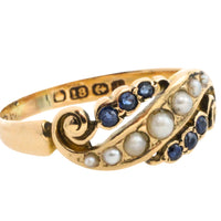 Edwardian sapphire and pearl ring from 1908