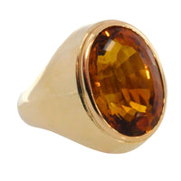 Oval Citrine ring in 14 carat gold-gents rings-The Antique Ring Shop