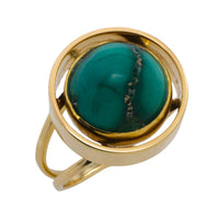 Turquoise ring in 14 carat gold-Vintage Rings-The Antique Ring Shop