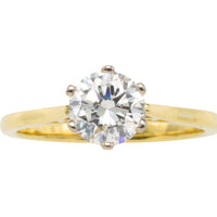 One carat diamond solitaire ring in 18 carat gold-engagement rings-The Antique Ring Shop