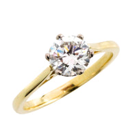 One carat diamond solitaire ring in 18 carat gold-engagement rings-The Antique Ring Shop