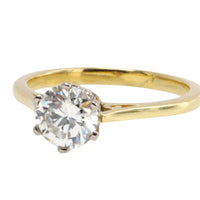 One carat diamond solitaire ring in 18 carat gold-engagement rings-The Antique Ring Shop