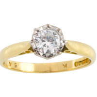 Vintage brilliant cut diamond solitaire ring-engagement rings-The Antique Ring Shop