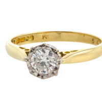 Vintage brilliant cut diamond solitaire ring-engagement rings-The Antique Ring Shop