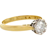 Vintage brilliant cut diamond solitaire ring-engagement rings-The Antique Ring Shop