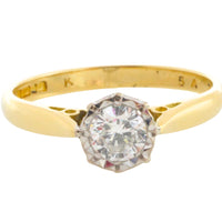 Vintage brilliant cut diamond solitaire ring-engagement rings-The Antique Ring Shop