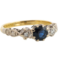 Vintage sapphire and diamond ring