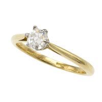 Old mine cut diamond solitaire ring