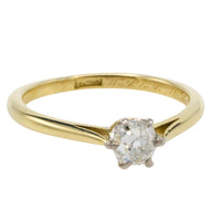 Old mine cut diamond solitaire ring