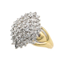 Diamond navette cluster ring in 18 carat gold