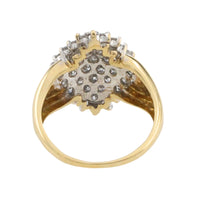 Diamond navette cluster ring in 18 carat gold