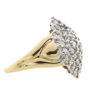 Diamond navette cluster ring in 18 carat gold