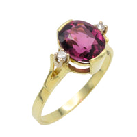 Vintage garnet and diamond ring in 14 carat gold-Vintage Rings-The Antique Ring Shop