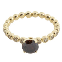 Dark brown diamond ring with brilliant cuts in 14 carat gold-engagement rings-The Antique Ring Shop