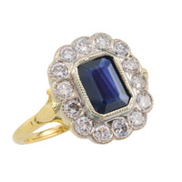 Vintage sapphire and diamond ring in 18 carat gold-Rings-The Antique Ring Shop