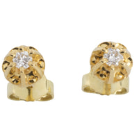 Vintage diamond studs in 14 carat gold-Earrings-The Antique Ring Shop