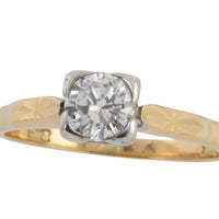 Vintage diamond solitaire ring-engagement rings-The Antique Ring Shop