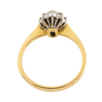 Vintage sapphire and diamond marquise ring-engagement rings-The Antique Ring Shop