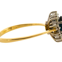 Vintage sapphire and diamond marquise ring-engagement rings-The Antique Ring Shop
