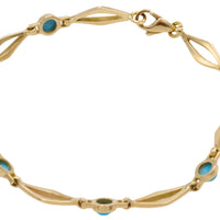 Turquise bracelet in 14 carat gold-Bracelets-The Antique Ring Shop
