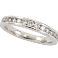 Platinum band with diamonds-engagement rings-The Antique Ring Shop