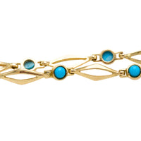 Turquise bracelet in 14 carat gold-Bracelets-The Antique Ring Shop