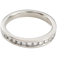 Platinum band with diamonds-engagement rings-The Antique Ring Shop