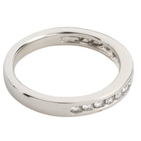 Platinum band with diamonds-engagement rings-The Antique Ring Shop