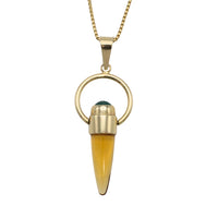 Citrine and chrysoberyl pendant in 14 carat gold-Pendants-The Antique Ring Shop