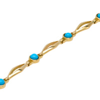 Turquise bracelet in 14 carat gold-Bracelets-The Antique Ring Shop