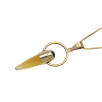 Citrine and chrysoberyl pendant in 14 carat gold-Pendants-The Antique Ring Shop