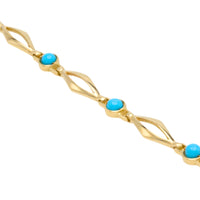 Turquise bracelet in 14 carat gold-Bracelets-The Antique Ring Shop