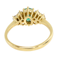 Emerald and diamond ring in 18 carat gold-engagement rings-The Antique Ring Shop