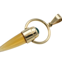 Citrine and chrysoberyl pendant in 14 carat gold-Pendants-The Antique Ring Shop