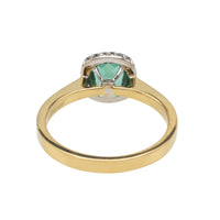 Emerald and diamond ring in 18 carat gold-engagement rings-The Antique Ring Shop