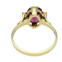 Vintage garnet and diamond ring in 14 carat gold-Vintage Rings-The Antique Ring Shop