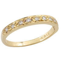 Vintage 18 carat gold band with diamonds-wedding rings-The Antique Ring Shop