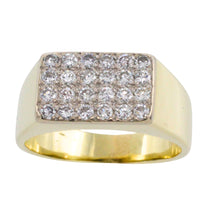 Pave set diamond ring in 14 carat gold-gents rings-The Antique Ring Shop