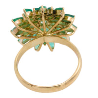 Emerald cluster ring in 14 carat gold-Vintage Rings-The Antique Ring Shop
