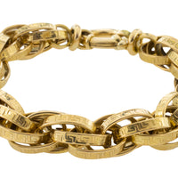 Triple link interlocking gold bracelet-Bracelets-The Antique Ring Shop