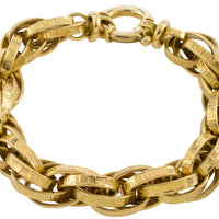 Triple link interlocking gold bracelet-Bracelets-The Antique Ring Shop