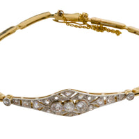 Edwardian link bracelet with old cut and rose cut diamonds-Bracelets-The Antique Ring Shop