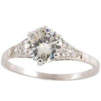 Vintage diamond ring in platinum-engagement rings-The Antique Ring Shop