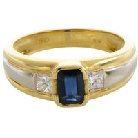 Sapphire and diamond ring in 18 carat gold