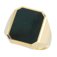 Vintage bloodstone signet ring in 14 carat gold