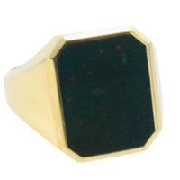 Vintage bloodstone signet ring in 14 carat gold