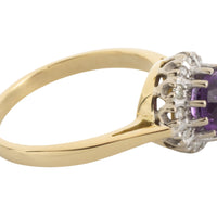 Amethyst and diamond ring in 18 carat gold-vintage rings-The Antique Ring Shop