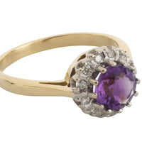 Amethyst and diamond ring in 18 carat gold-vintage rings-The Antique Ring Shop