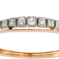 Gold and silver bracelet with Old European cut diamonds-Bracelets-The Antique Ring Shop